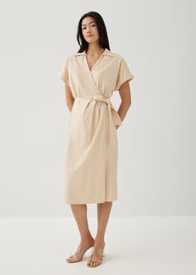 Glendale Linen Wrap Dress