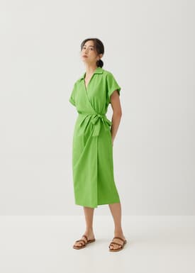 Glendale Linen Wrap Dress