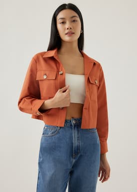 Breia Cotton Twill Boxy Jacket