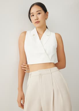 Theresa Tailored Collared Crop Top