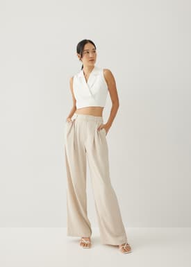 Theresa Tailored Collared Crop Top