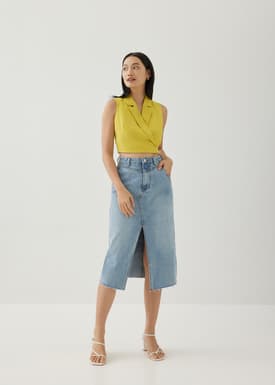 Theresa Tailored Collared Crop Top