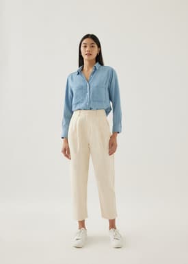 Yanni Pleat Straight Leg Pants
