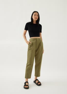 Yanni Pleat Straight Leg Pants