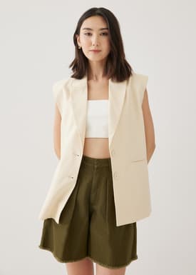Ryanna Linen Collared Vest