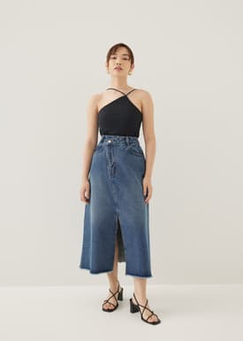 Babeth Padded Jersey Asymmetric Top