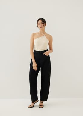 Babeth Padded Jersey Asymmetric Top