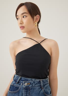 Babeth Padded Jersey Asymmetric Top