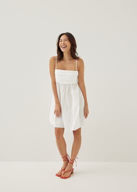 Faiza Cotton Babydoll Mini Dress