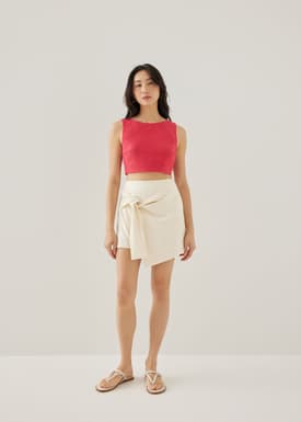 Mickie Knotted A-line Mini Skirt