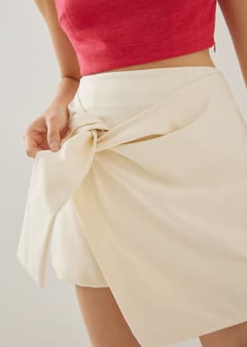 Mickie Knotted A-line Mini Skirt