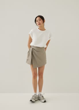 Mickie Knotted A-line Mini Skirt