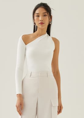 Kaylee Fitted Asymmetric Knit Top