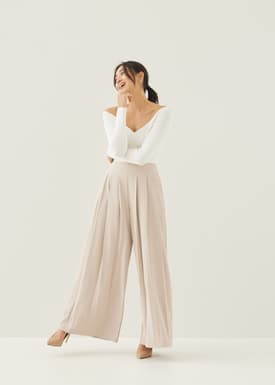 Aneth Pleated Straight Leg Pants