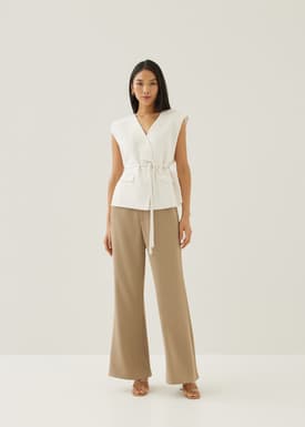 Hans Tweed Shoulder Padded Tailored Top