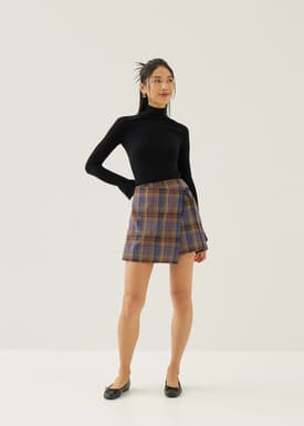 Adrine Plaid A-line Mini Skort