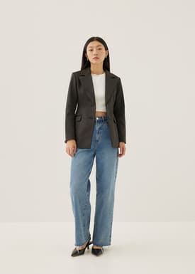 Cosima Padded Satin Peplum Blazer