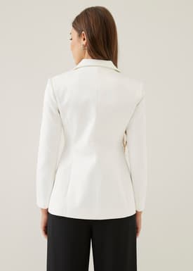 Cosima Padded Satin Peplum Blazer