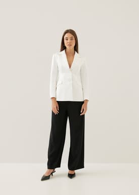 Cosima Padded Satin Peplum Blazer