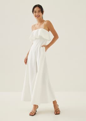 Aiza Overlay Flare Jumpsuit