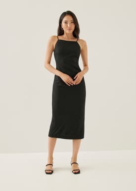 Gyla Straight Neck Column Maxi Dress