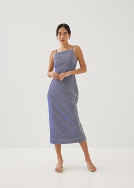 Gyla Straight Neck Column Maxi Dress