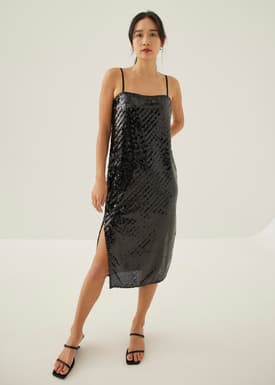Carter Sequin Column Midi Dress