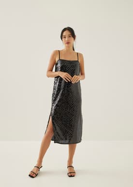 Carter Sequin Column Midi Dress