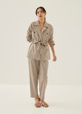 Grenda Striped Collared Jacket