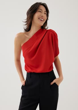 Jonan Asymmetric Drape Blouse