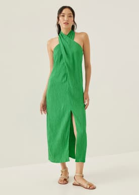 Morgann Column Wrap Maxi Dress
