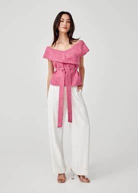 Elynne Tweed Off Shoulder Top