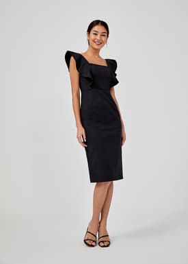 Trudy Ruffle Bodycon Midi Dress