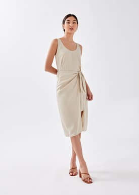 Wavie Front Tie Knot Dress