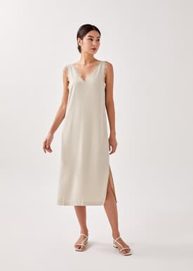 Lianna Contrast Column Midaxi Dress