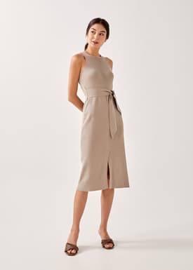 Olym Ribbed Knit Midi Dress