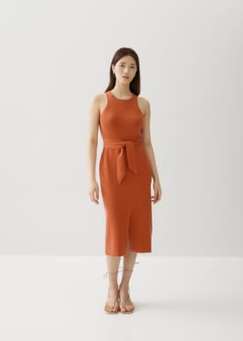 Olym Ribbed Knit Midi Dress