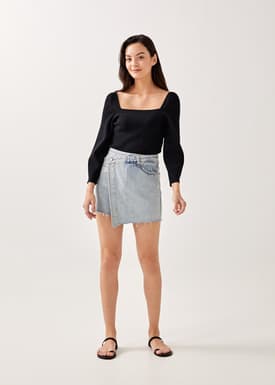 Dayla Square Neck Knit Blouse