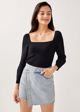 Dayla Square Neck Knit Blouse