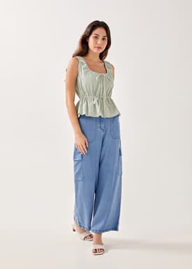 Neva Textured Button Down Top