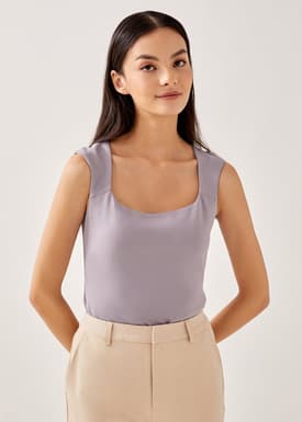 Lolita Square Neck Jersey Top
