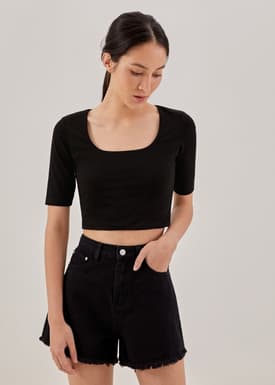 Corey Scoop Neck Crop Top