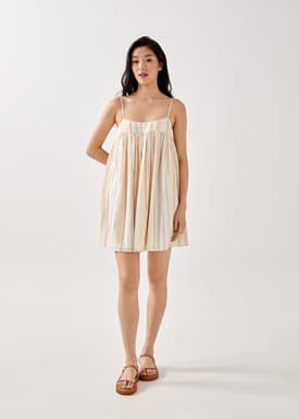 Phoebe Babydoll Striped Mini Dress