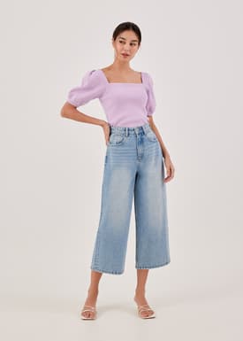 Laria Square Neck Knit Top
