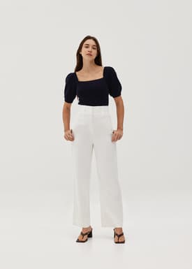Laria Square Neck Knit Top