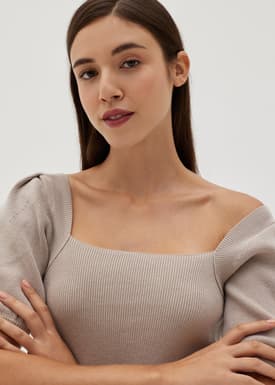 Laria Square Neck Knit Top