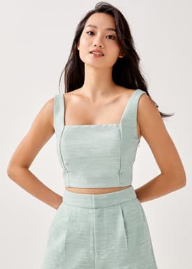 Jalessa Tweed Smocked Top