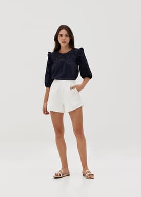 Wioleta Broderie Frill Top