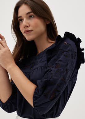 Wioleta Broderie Frill Top