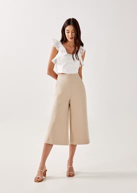 Aella Textured Frill Crop Top